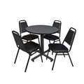 Kobe Round Tables > Breakroom Tables > Kobe Round Table & Chair Sets, 30 W, 30 L, 29 H, Grey TKB30RNDGY29BK